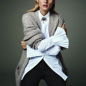 NWT Steel Blue Banana Republic Riley Tailored-Fit Shirt With Pleated Cuffs, 10